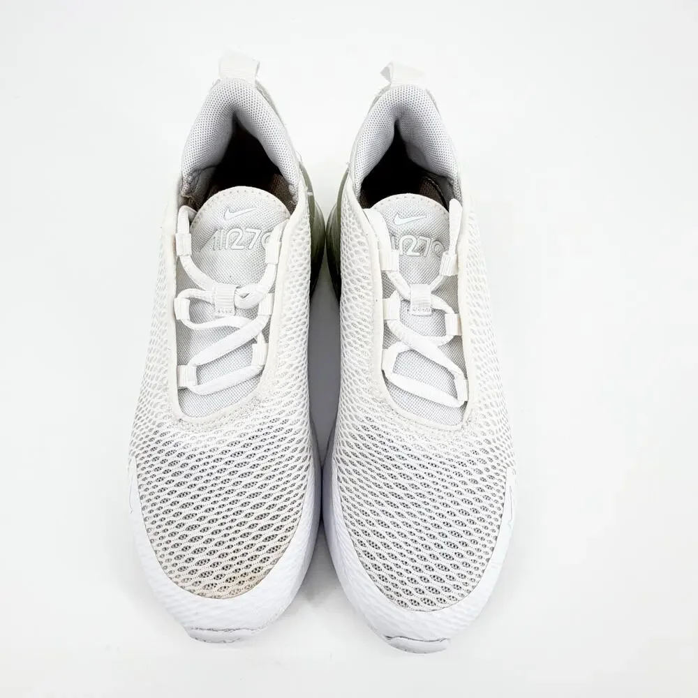 Nike Air Max 270 White Mesh Sneakers Kids Youth Size 2Y AO2372-103 Athletic